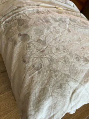 Calvin Klein Full/Queen Beige/Grey with Watercolor Flowers Duvet Cover. VINTAGE